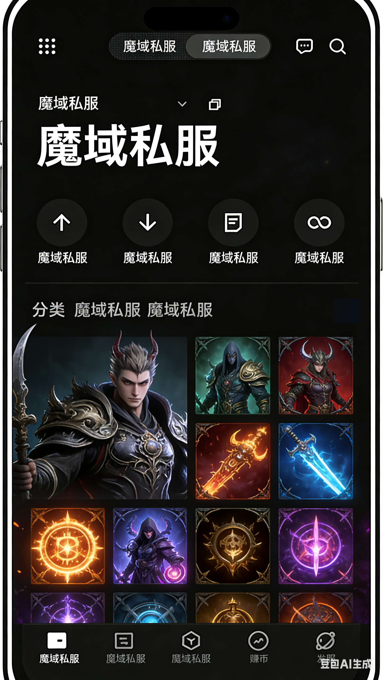 魔域私服新区背包资源界面
